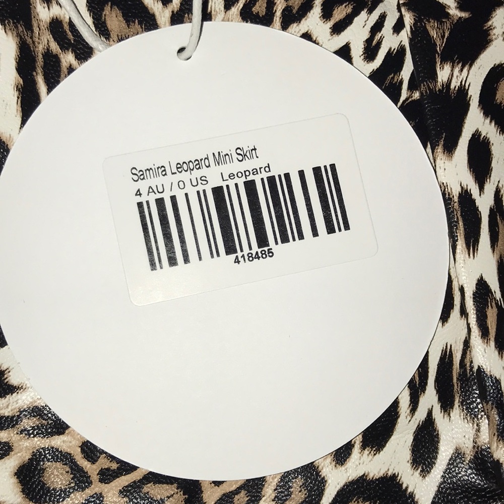 faux leather leopard mini skirt - Picture 5 of 5